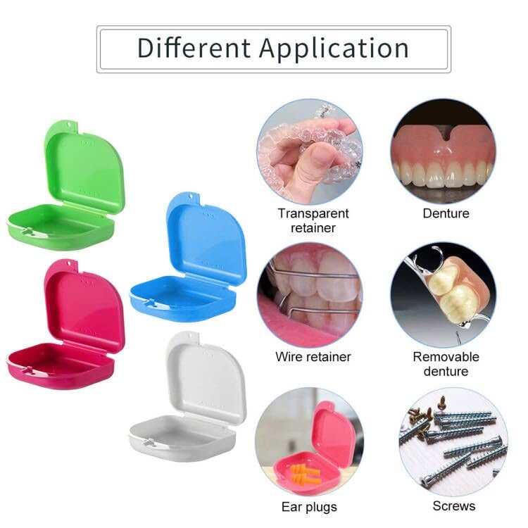 [Australia] - 4 x mouth guard box, braces box, glitter braces box, children's funny braces box, braces box for loose braces, modern denture box, denture box, interdental brush 