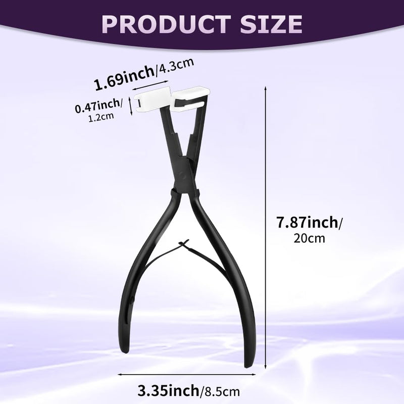 [Australia] - Tape in Hair Extensions Plier, Stainless Steel Flat Surface Extensions Tape Sealing Clamp Pliers Tool, Microlink Hair Extension Removal Tool Kit for Women Hair Extension Tools(Black) Black 