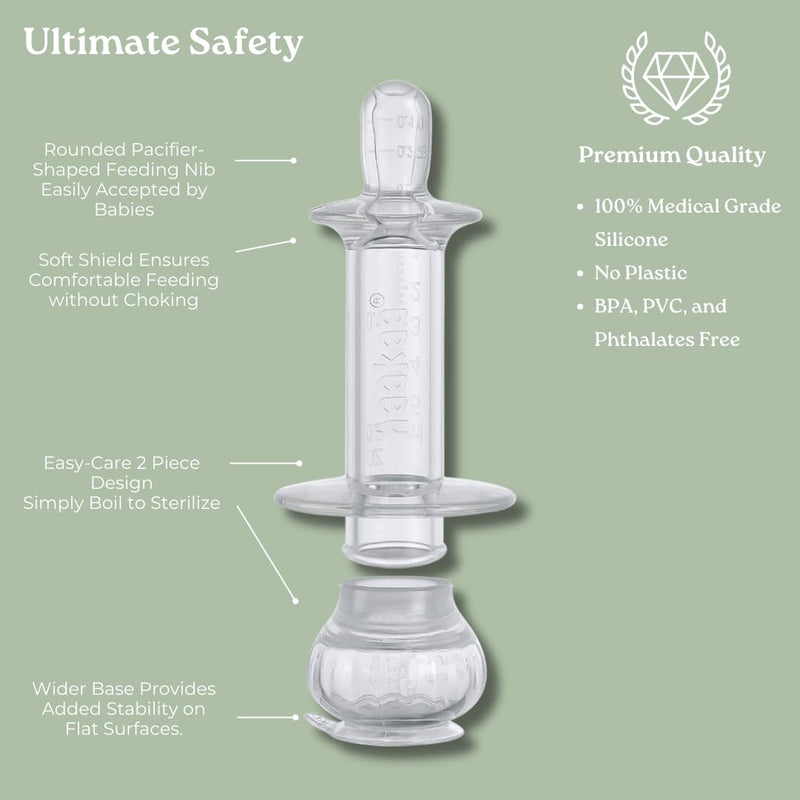 [Australia] - Haakaa SqueezieDOSE Silicone Liquid Dispenser (8ml) ‚Äì Multi-Purpose Baby Feeding Syringe/Liquid Medicine Dispenser ‚Äì Accurate Dosing for Kids‚Äô Medication 0 Month + 