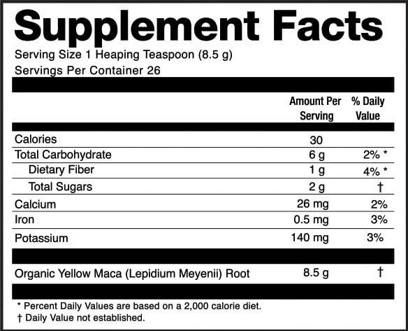 [Australia] - Zen Spirit Maca Root Powder Organic - Peruvian Root Premium Grade Superfood (Raw) - USDA & Vegan Certified - 1 Bag (8oz) - Perfect for Breakfast, Smoothies, Baking & Ice Cream. Organic Yellow Maca Powder 8 Ounce (Pack of 1) 