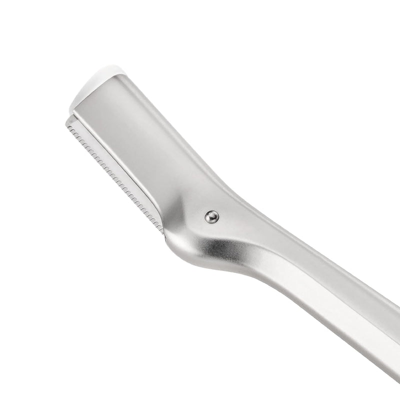 Tweezerman Eyebrow Razor with 3 Replacement Blades and Safety Cap (Stainless Steel) Stainless Steel Brow Razor