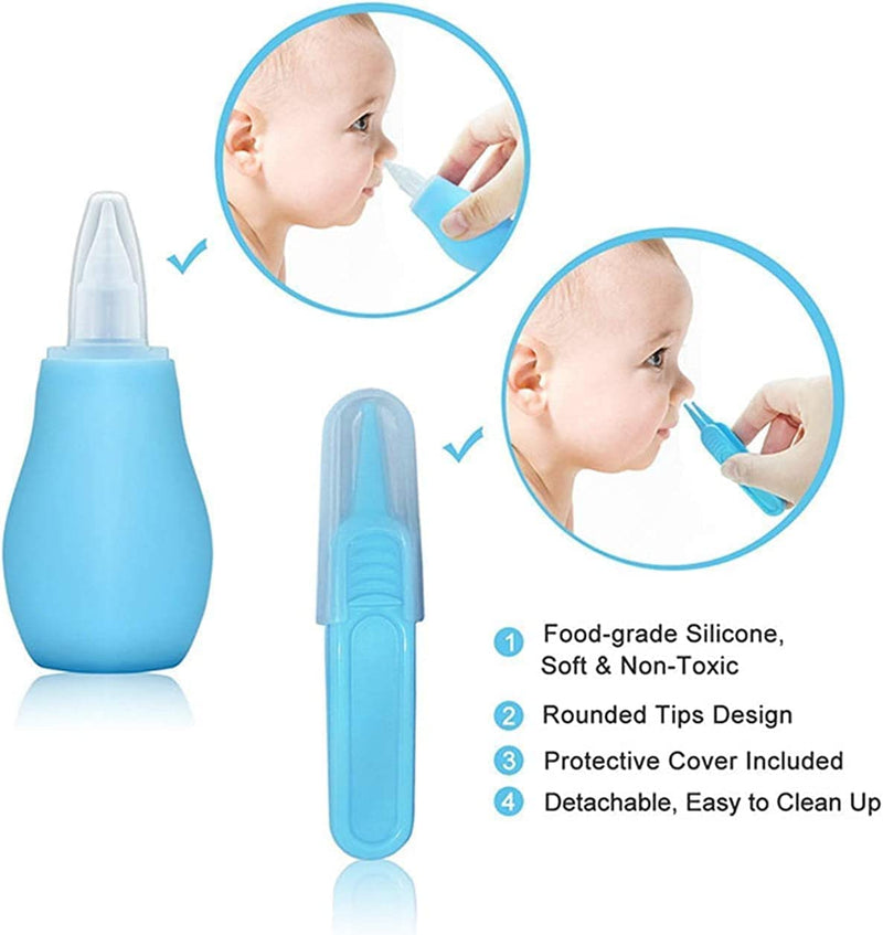 [Australia] - Baby Grooming Kit, Infant Safety Care Set with Hair Brush Comb Nail Clipper Nasal Aspirator,Baby Essentials Kit for Newborn Girls Boys Blue 18 in 1 