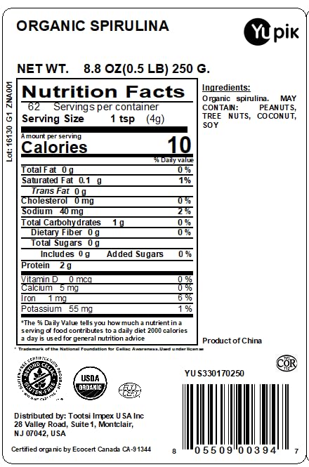 [Australia] - Yupik Organic Spirulina Superfood, 8.8 Ounce, Non-GMO, Vegan, Gluten-Free 8.8 Ounce (Pack of 1) 