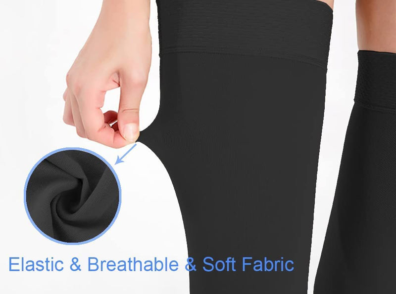 [Australia] - Thigh High Medical Compression Stockings For Women & Men,Firm Support Hose 20-30 mmHg,Treatment Varicose Veins Swelling Footless Black XX-Large 