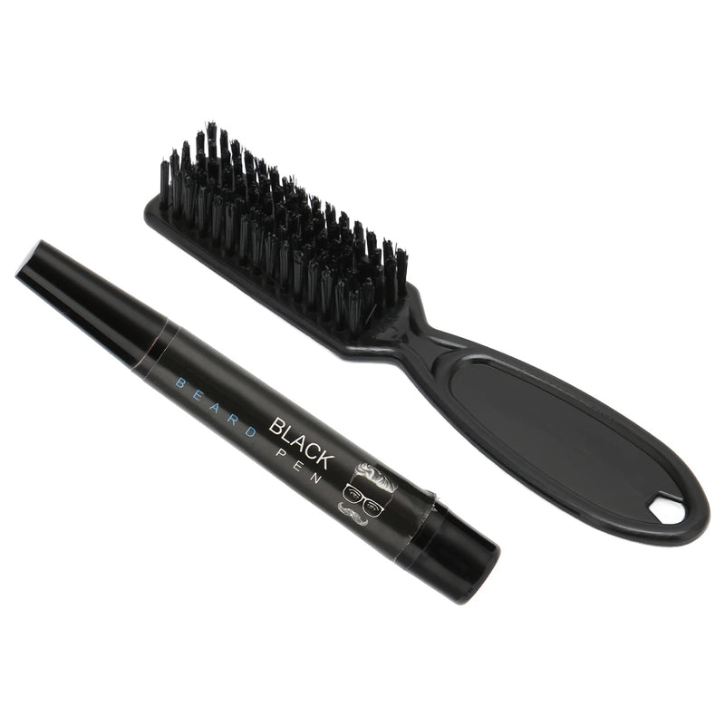 [Australia] - Mustache Pen Waterproof Durable 4 Tips Beard Pen Filling Kit for Mustache Filling (Black) 
