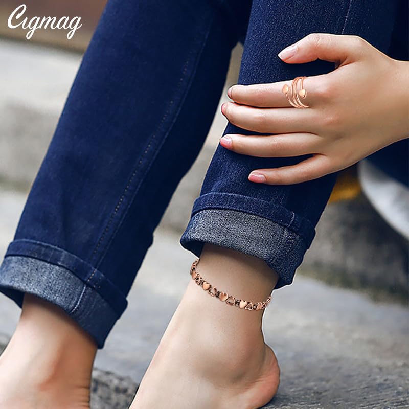 Copper Anklet for Women Ultra Strength Solid Copper Anklet Jewelry Gifts Adjustable Length with Sizing Tool A-Love