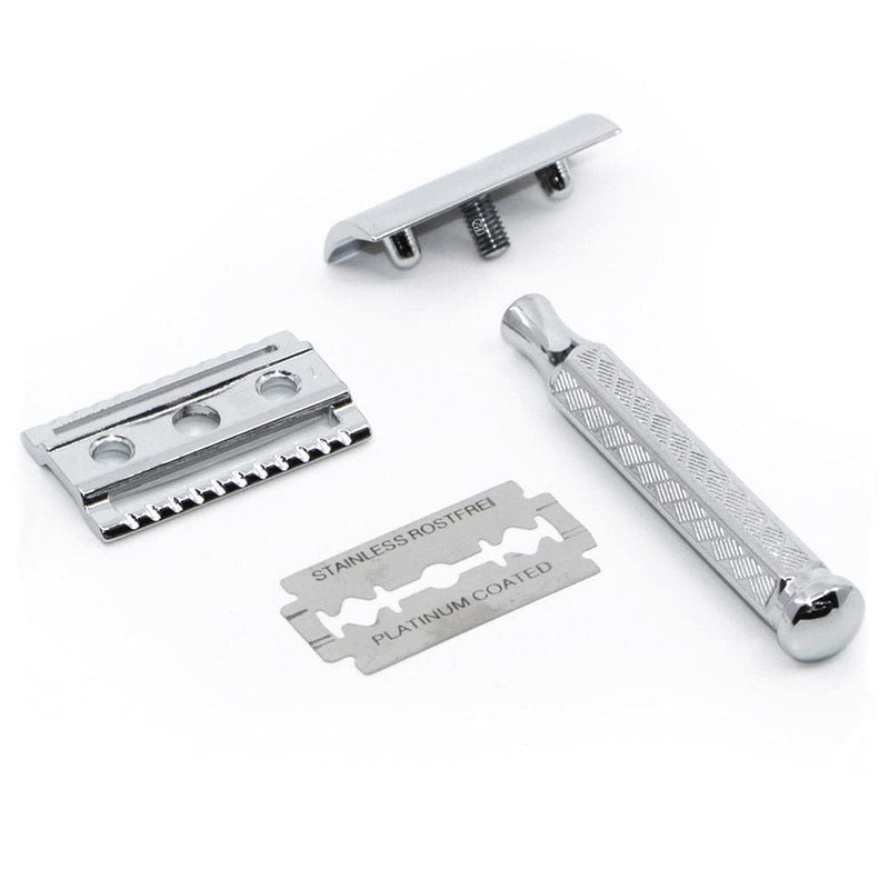 Merkur 3-Piece Double Edge Safety Razor, Chrome-Plated 42001, 1 Count (Pack of 1)