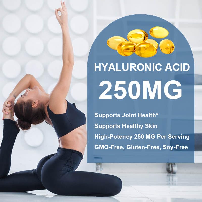 RevitalizeXtra Hyaluronic Acid - 120 SoftGel Capsules, Hyaluronic Acid 250mg, Vitamin C 25mg, Biotin 5000mcg - 2 Month Supply for Radiant Skin, Hair, and Joint Health