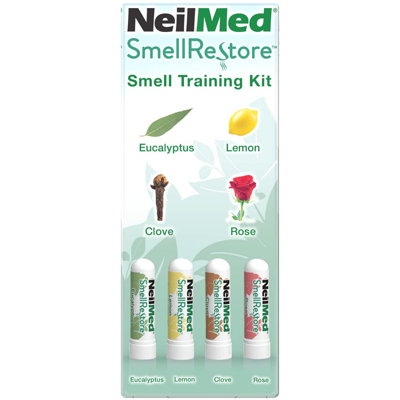 [Australia] - NeilMed Smell Restore - All Natural Smell Training Kit with 4 Separate Essential Oil Inhalers. Eucalyptus, Rose, Lemon and Clove 