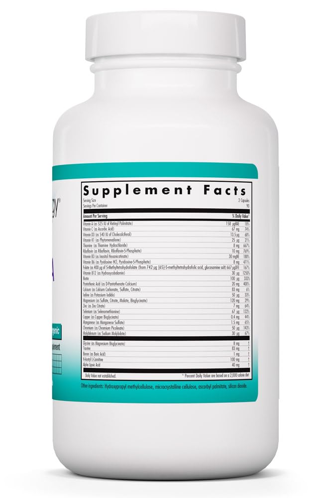 Nutricology MVM-A Comprehensive Multivitamin with Minerals, 180 Capsules | Active B Vitamins, Folate and Iron for Antioxidant Activity and Overall Wellness Support, 90 Servings