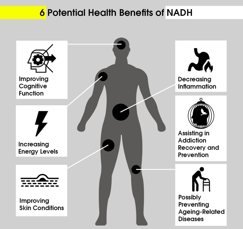 NADH 50mg (60 Tablets), Cellular Energy Production, Anti-Aging & Cellular Health, Cognitive Function & Memory, Fatigue & Boosts Vitality, Nervous System Function