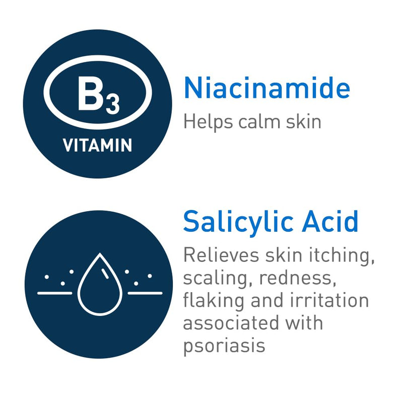 CeraVe Psoriasis Cream, Salicylic Acid Moisturizing Dry Skin Treatment, 8oz | Medicated Skin Care Formula with Urea, Lactic Acid, and Niacinamide Gently Exfoliates To Relieve Scaling and Itchy Skin 8 Ounce (Pack of 1)