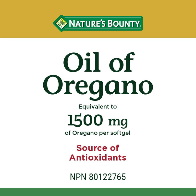 [Australia] - Nature's Bounty Oil of Oregano 1500 mg 90 Liquid Softgels (Packaging May Vary) 