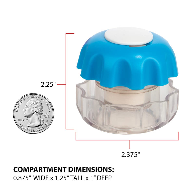 Ezy Dose Pill Crusher & Tablet Grinder, Storage Compartment, Small, Blue | Pill, Vitamins, Tablets, Crusher for Pets, Elderly, Crushes Medications into Fine Powder, Easy-to-Use Design, BPA Free