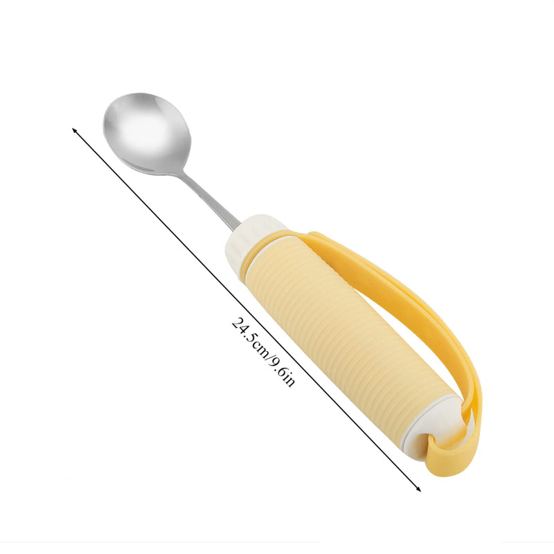 BORDSTRACT Adaptive Utensils, Flexible Fork/Spoon with Adjustable Strap, Rotatable Tip and Nonslip Handle, Eating Utensils for Parkinson’s, Arthritis, Elderly, Disabled(Spoon)