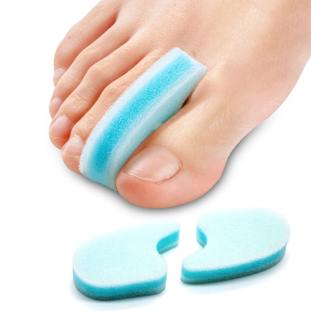 Foam Toe Separators, 10 Pack Breathable Toe Spacers, Reduce Friction and Relieve Corns Pain, Overlapping Toes Corrector - (Blue) Blue