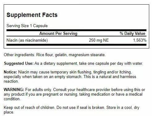 Swanson Niacinamide Vitamin B3 Supplement, 250 mg, 250 Capsules, 4 Pack | For Heart-Health-Conscious Adults, Versatile Vitamin B3 Supporting Joint Health, Heart Health, and Carbohydrate Metabolism 250 Count (Pack of 4)