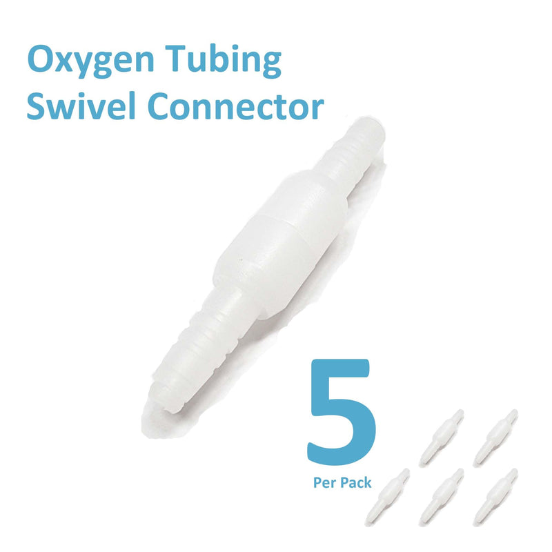 [Australia] - 5PCS Oxygen Tubing Swivel Connector Supply for Home Oxygen, 360 Degree Swivel, Avoid Tube Tangles, Oxygen Concentrator Accessories 