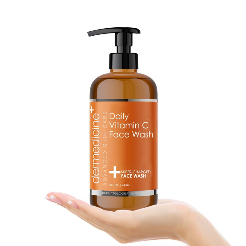 Vitamin C Face Wash with Retinol, Daily Cleanser, 8 fl oz, 240 ml | Marine and plant extracts, helps brighten the look of skin and balance the appearance of complexion