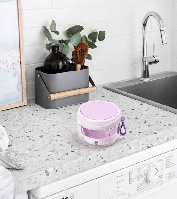 [Australia] - Denture Case with Strainer and Mirror, Leak Proof Denture Bath Cup for Travel, Purple Denture Container Cups for Soaking Full & Partial Dentures, Retainers with Denture Brush, Aligner Removal Tool 
