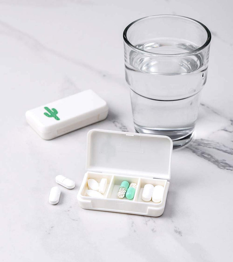 LINXI 4 Pack Small Pill Organizer, Individual Compartments Holds Vitamin, Medicine, Portable, Small Pill Container for Purse or Pocket