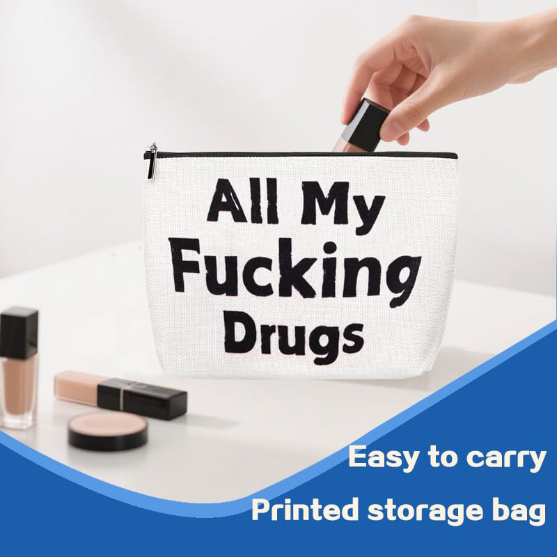 ShiQiao Spl Funny Medicine Storage Pouch Bag for Vitamins Medications Organiser Bag with Transparent 7-Day Pill Organiser Bags for Mom Dad Medications Organiser Bags Pouches Meds Pill Makeup Pouch All Bag