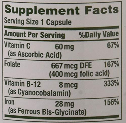 [Australia] - Nature's Bounty Gentle Iron 28 mg 90 Capsules Unflavored 90 Count (Pack of 1) 
