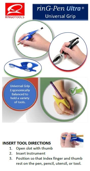 [Australia] - Universal Grip Support for Writing, Art Tools, and Daily Activities (Large, Black) 