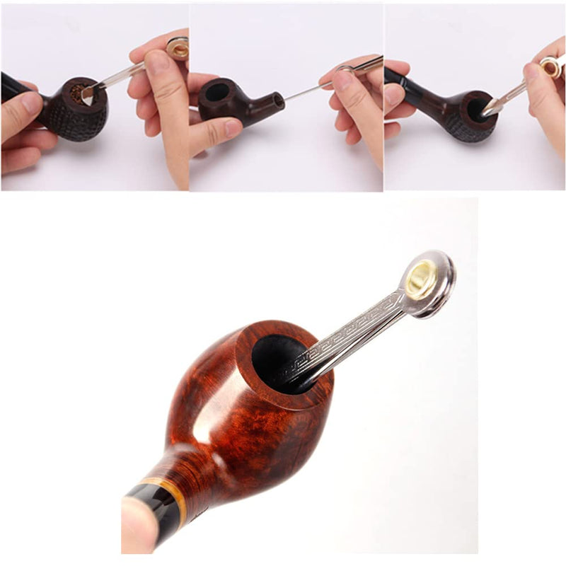[Australia] - 3-In-1 Pipe Scraper Set for Tobacco Pipe Folding Cleaning Ashtray Accessories, silver 
