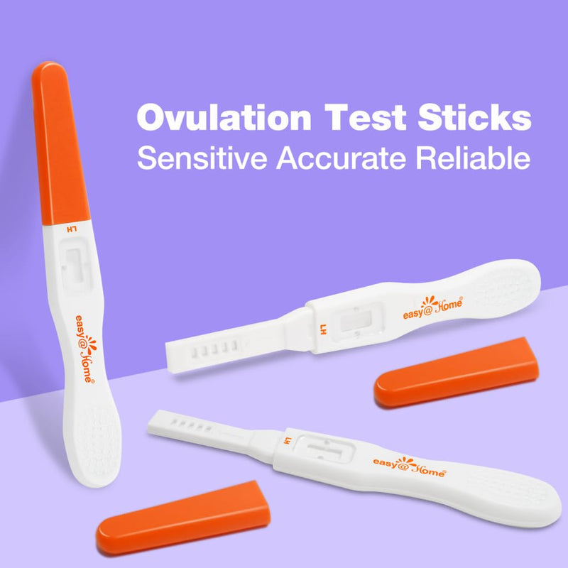 Easy@Home 25 Ovulation Test Sticks, Midstream Fertility Test Kit | FSA Eligible Ovulation Predictor Kit for Women, Powered by Premom Ovulation Predictor App, Period Tracking 25 Count (Pack of 1)