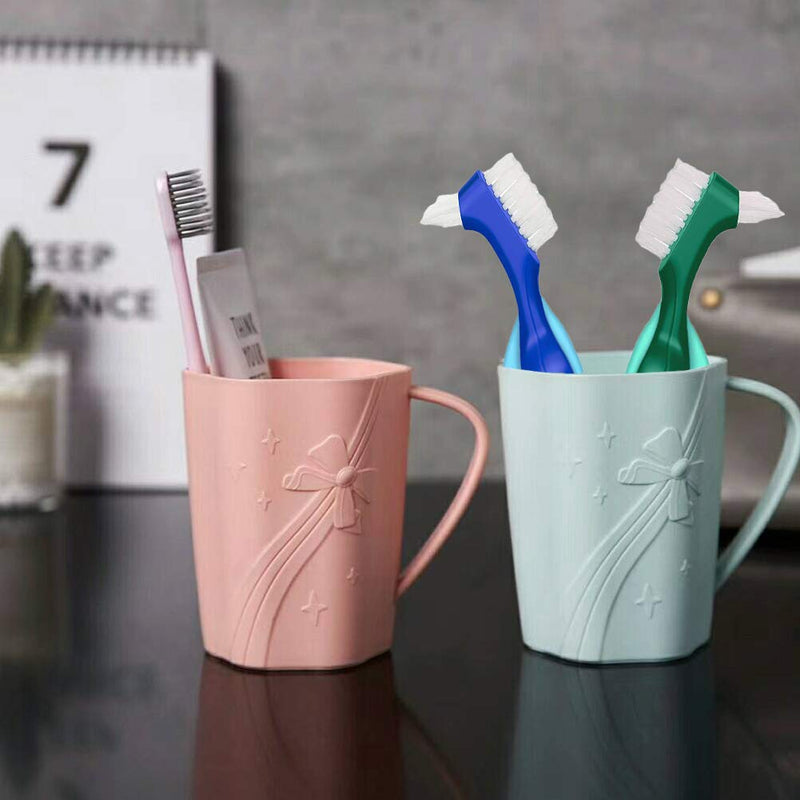 [Australia] - Denture brush, 3 hard brushes for dentures, denture cleaning toothbrush set, portable ergonomic denture cleaning brush, multi-layer bristle toothbrush for denture care 