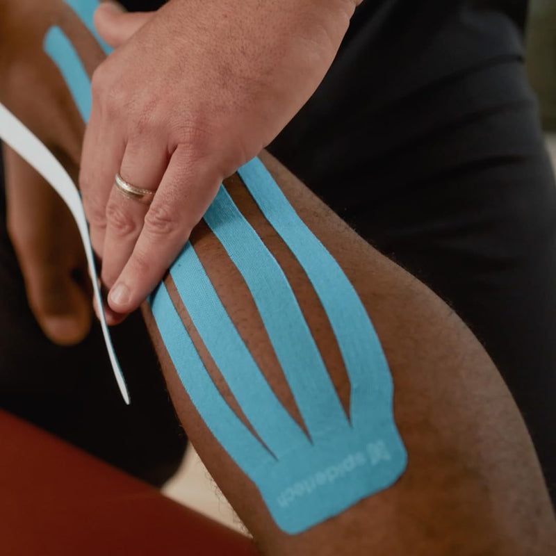 Spidertech Professional Pre-Cut Cotton Kinesiology Tape for Lymphatic Drainage - for Athletes, Sports Physiotherapists, and Chiropractors - Gentle (10 Pack)