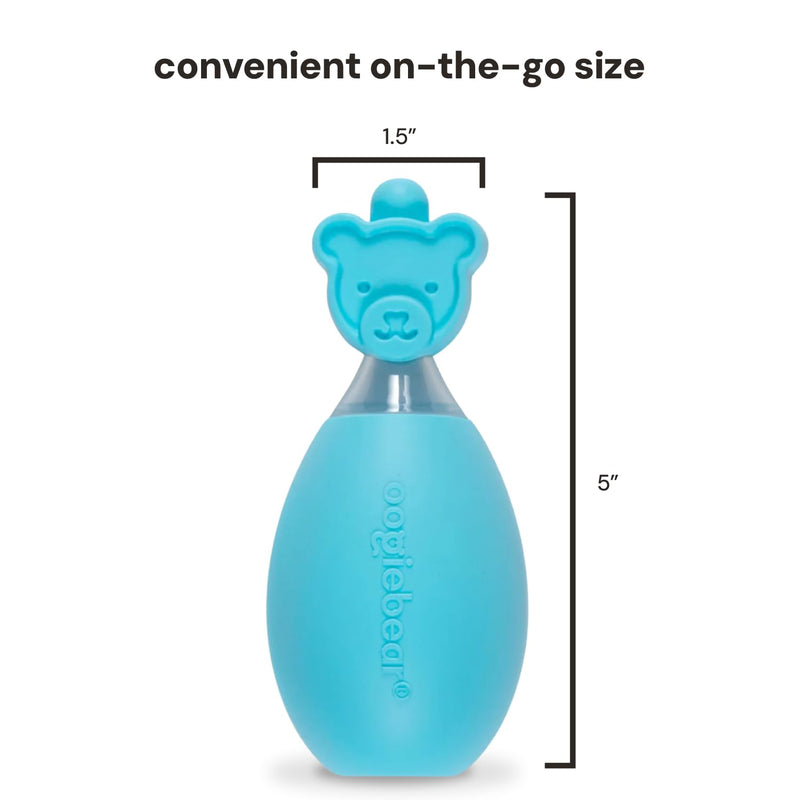 [Australia] - oogiebear: Baby Nasal Aspirator - Safe Booger & Earwax Remover for Newborns, Infants, Toddlers - Better Syringe, Airtight Suction, Nose Sucker - Essential Baby Stuff, Diaper Bag Must-Haves, Blue 