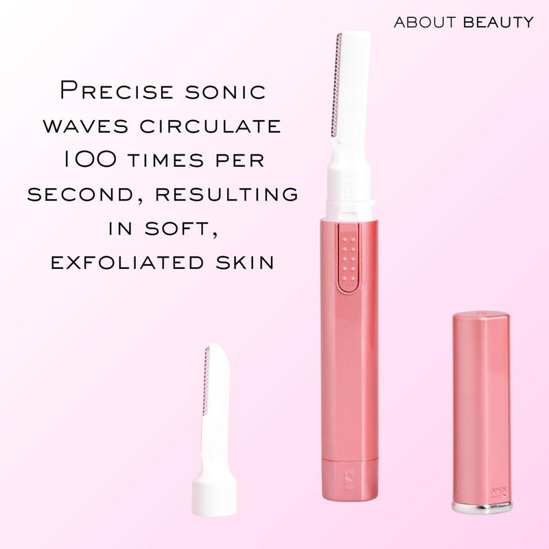 About Face Sonic Beauty Wand - Electric Facial Hair Remover and Bonus Eyebrow Shaper, Ideal for Shaving, Exfoliating and Brow Shaping, Epilator for Men & Women 4 Count (Pack of 1) Beauty Wand Refills