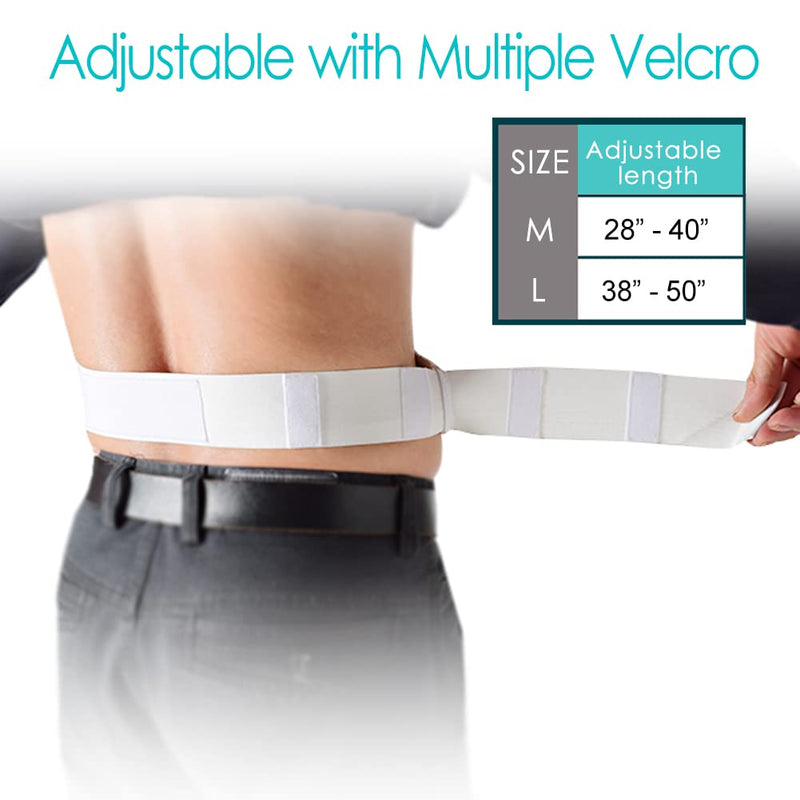 [Australia] - [2 Pack] Peritoneal Dialysis Belt Comfortable Cotton PD Catheter G-Tube Feeding Tube Peg Holder Dialysis Accessories for Stomach Women Men Adults White Medium (Pack of 2) 