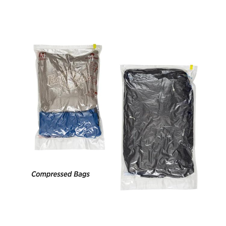 Eagle Creek Pack-It Compression Bags for Travel Set - Featuring One-Way Pressure Valve & Zip - For Efficient Travel Bag Packing - Water Resistant - Clear - Medium/Large (Pack of 2) M/L (Pack of 2)