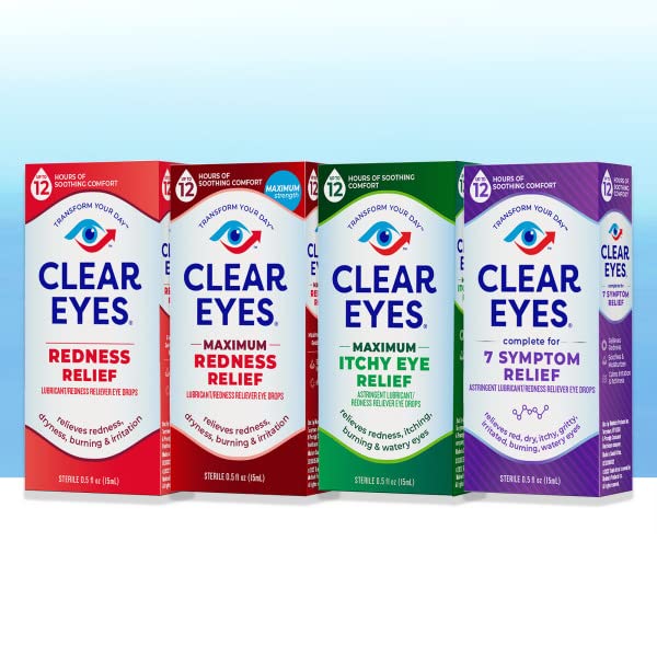 Clear Eyes Redness Relief Eye Drops Handy Pocket Pal 0.20 oz (12 Pack)