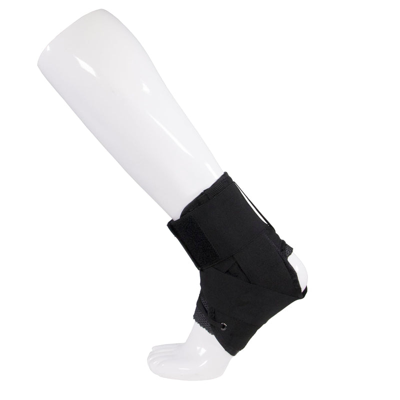 OTC Ankle Stabilizer Brace with Criss-Cross Lace-Up Adjustable Support, Black, X-Large