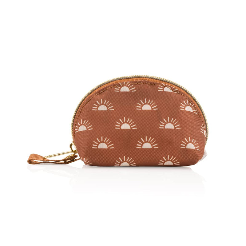 [Australia] - Itzy Ritzy Everything Storage Pouch; Holds 2 Pacifiers; Snap Handle Attaches to Diaper Bag, Stroller or Purse; Pouch Can Also Hold Earbuds, Chargers, Change or Disposable Bags; Terracotta Sunrise 