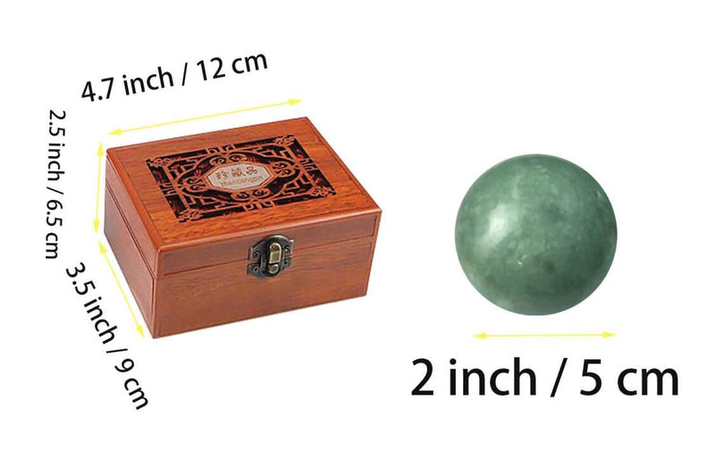 [Australia] - Marble Green Baoding Ball,Chinese Health Sports Massage Ball, Used for Decompression Hand Exercise Ball (2 inches in Diamete) 3 Piece Set 