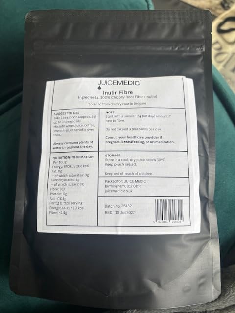 Inulin Fibre Powder 200g – Prebiotic Fibre Supplement for Gut Health, Digestion & Weight Management – Neutral Taste, Easily Mixes in Water, Coffee or Smoothies