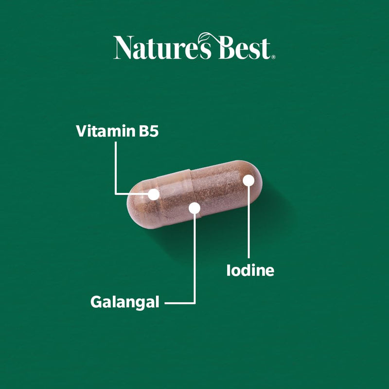 Nature’s Best Mental Focus Supplement - Fast-Acting Caffeine-Free Clarity with Galangal, Pantothenic Acid & Iodine - Energy, Mental Performance & Cognitive Support - 30 Capsules (1 Month Supply)