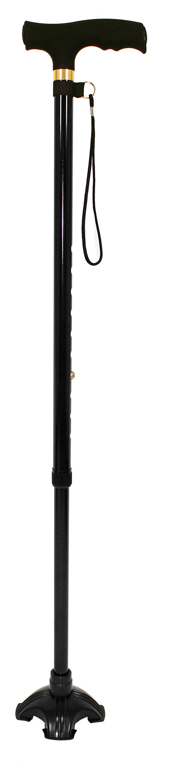 [Australia] - RMS Cane Tip - Self Standing Quad Base Replacement for Most Walking Canes, Walking Sticks, Folding Canes or Offset Quad Pod or Tripod Canes - 4 Prong Rubber Cane Foot Pad (Black) 