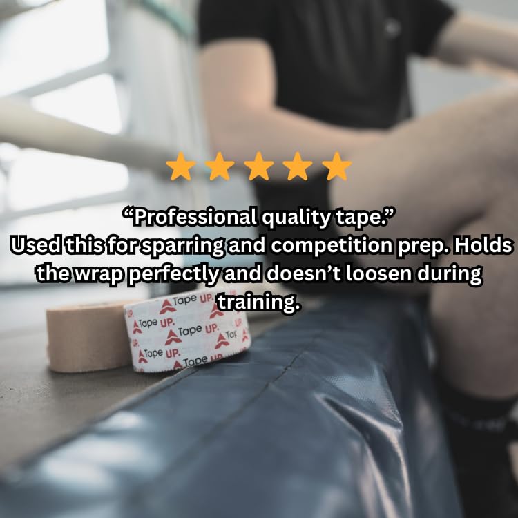 Rigid Zinc Oxide Boxing Tape 2.5cm x 13m - Box of 12 Rolls | Professional Hand Wrapping Tape | Wrist Support & Thumb Stabilisation.