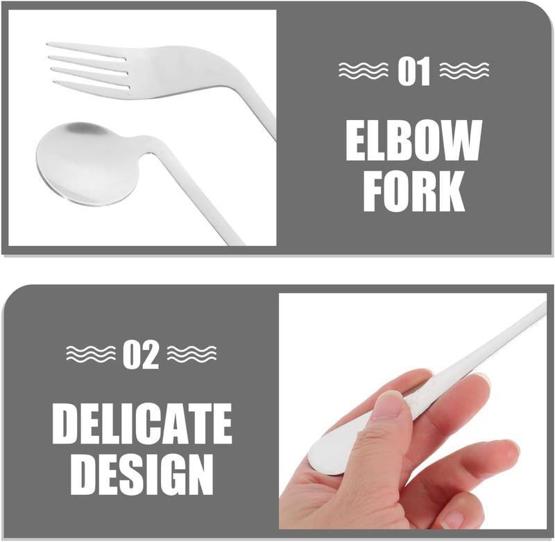[Australia] - GHzzY Adaptive Curved Utensils - Anti-Shake Angled Spoon for Elderly,Parkinson,Arthritis & Handicap - Stainless Steel Adaptive Eating Aid,Right Right 