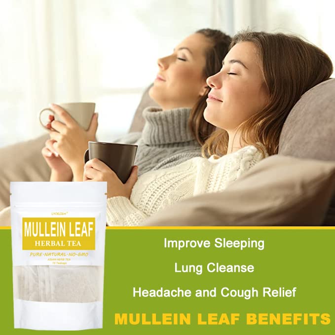 [Australia] - LYCKLIGA - Mullein Leaf Tea, Mullein Herbal Tea for Lung Detox, Mullein Tea for Healthy Respiratory and Bronchial Function (15 Tea Bags) 