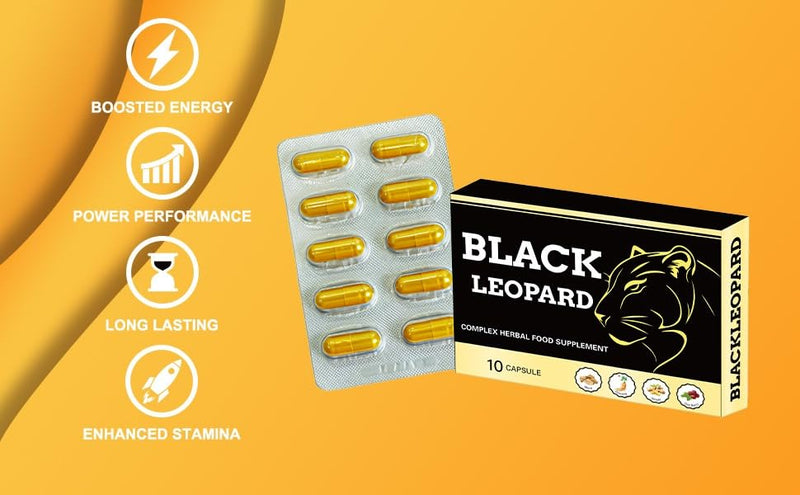 BLACK LEOPARD Gold 1000mg New UK | Stronger | Longer | Harder | Performance | Extra Strength Enhancing, Stamina Endurance Booster Supplement Pills for Men | 10 Ginseng Capsules