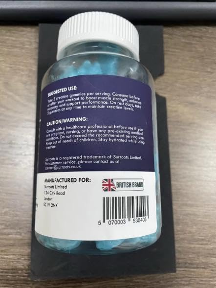 Creatine Gummies, Blueberry Flavour, 5000mg Per Serving, 90 Count