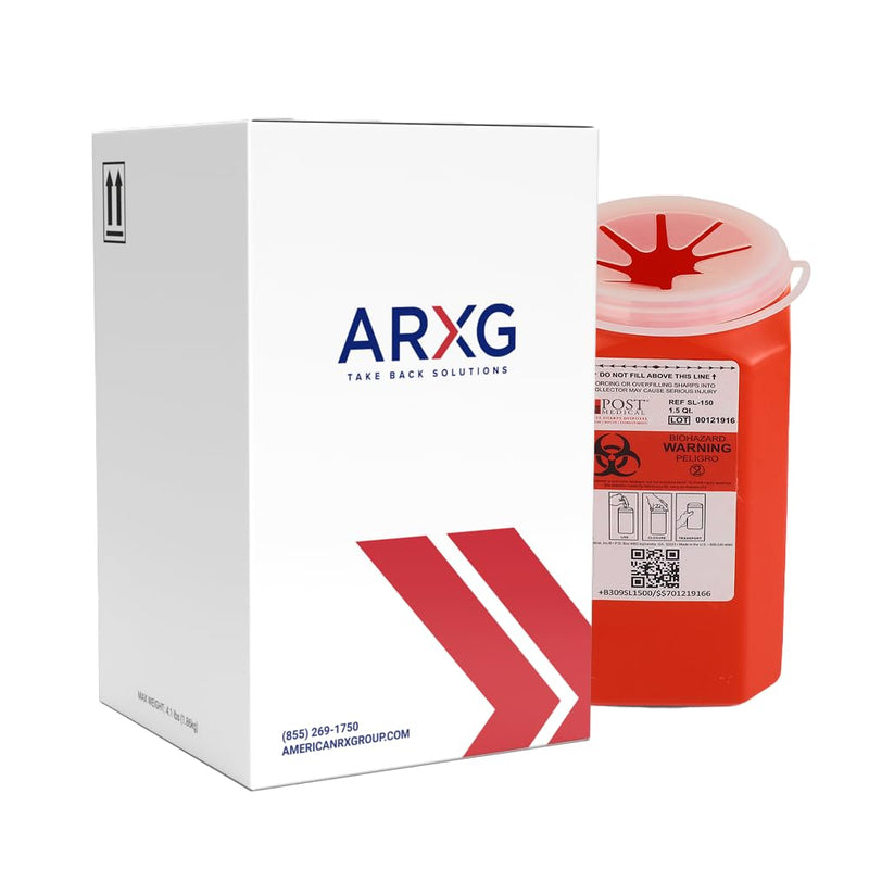 [Australia] - 1.5qt (1PK) Mail-in Take Back Sharps Containers with Destruction Services for Safe & Environmentally-Responsible Needle Disposal | Home, Personal, Travel, and Professional Use 1.5qt (1PK) 