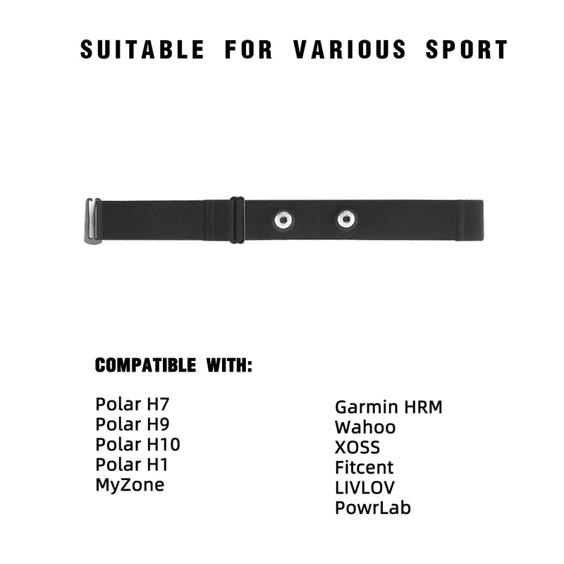 [Australia] - Polar H10 H9 H7 Chest Strap Replacement - Adjustable Soft HRM Compatible with Polar Heart Rate Sensor Black 